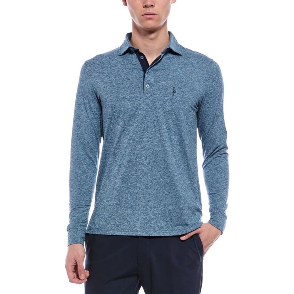 Tailorbyrd Mens  Brushed Mélange Polo Shirt, Blue